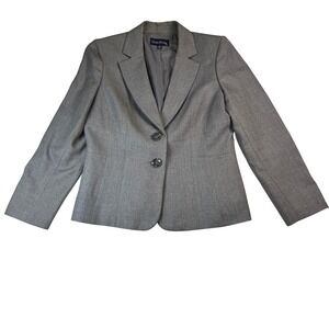 Petite Evan Picone Suit Jacket Blazer Gray Career Business Interview Size 12P